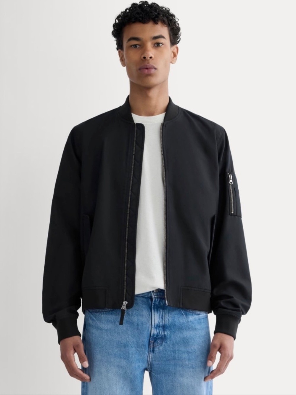 Everlane Uniform Men’s Bomber Jacket Black M Water Resistant MA-1